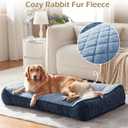 JOEJOY XL Orthopedic Dog Bed for Large Dogs Up to 80lbs - Extra Thick Foam Pet Bed Sofa with Bolster Sides, Large Sized Dog Bed with Removable Washable Cover, Non-Slip Bottom, Blue (42"x30")