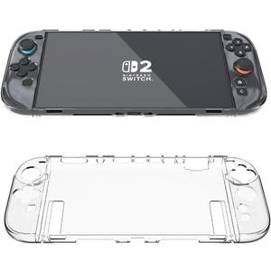 2 x 3 in 1 Dockable Crystal Clear Protective Case Cover Compatible with Nintendo Switch 2 Model 2025
