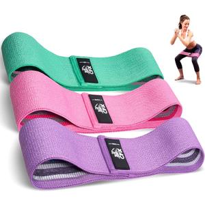 CFX Resistance Bands Set, Exercise Bands with Non-Slip Design for HIPS & Glutes, 3 Levels Workout Bands for Women and Men, Booty Bands for Home Fitness, Yoga, Pilates