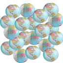 20 Pieces World Map Paper Lanterns 10 Inch Paper Globes Lanterns Map Classroom Lantern Decor Travel Map Hanging Paper Lantern for Home School Birthday Earth Theme Party Decor Supplies