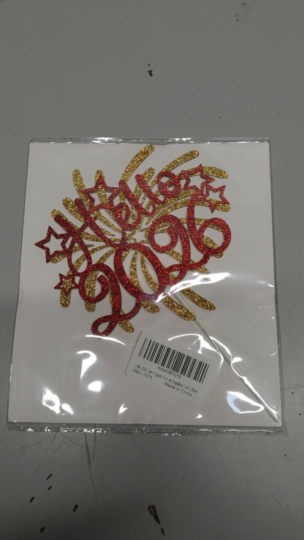 Hello 2026 Cake Topper, Welcome 2026 Cake Decorations for Cheers to 2026, Happy New Year Night Theme Winter Festive Holidays Party Supplies, Gold Glitter