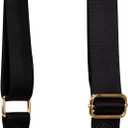 Allzedream Wide Purse Strap Replacement Crossbody Shoulder Bag Adjustable Leather Ends (Black Gold Leather)