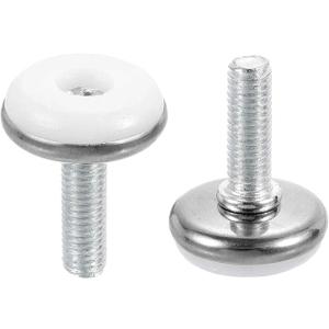 M8x25x30mm(DxLxOD) Screw on Furniture Glide Leveling Feet - 20Pack - Good for Furniture - Adjustable Thread Furniture Levelers - Silver