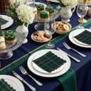 Gersoniel 50 Pcs Blue and Green Tartan Plaid Bear Baby Shower Napkins Bulk Vintage Scalloped Edges Baby Shower Disposable Paper Napkins for Neutral Gender Reveal Birthday Wedding Party Supplies