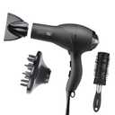 Infiniti PRO CONAIR Hair Dryer with Diffuser, Professional AC Motor, Tourmaline Ceramic Technology Blow Dryer, Includes Concentrator and Blowout Brush, Gray