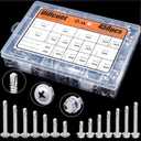 450PCS #8#10 Self Drilling Screws Self Tapping Screws for Metal, TEK Head Screws Assortment Kit Set, 410 Stainless Steel Sheet Metal Screws 2 Type Head(Hex/Round), Length 1/2" to 2"