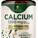 Calcium 1200 mg Per Serving with Vitamin D3 - Bone Health Supplement, Vitamin D & Calcium Supplements for Women & Men - Bone Strength & Teeth Support, Nature's Calcium Pills, USA Bottled - 240 Tablets
