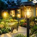 8 Pack Solar Pathway Lights with Motion Sensor, 300LM Waterproof Outdoor Solar Lights, 3 Modes Landscape Lighting for Garden Backyard Path Driveway, Wall Mount and Hanging (Warm)