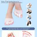 Jalopink Upgrade Silicone Toe Separators, Spacers Bunion Corrector for Women Men, Toe Straightener,Breathable Soft and Comfortable Silicone Foot Cushions (4 Pairs)