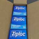 Ziploc Two Gallon Food Storage Freezer Bags, 30ct Total, Easy Open and Close, 10 Count, Pack of 3