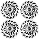 AuMoHall Spiral Silver with Black Hubcap Wheel Cover Replacement Kit 14" Hub Caps Wheel Rim Cover Car Exterior Accessories Pack of 4, 14 inches