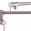 hansgrohe 10859801 Starck 8-inch Tall 2-Handle Pot Filler with 360-Degree Swivel in Stainless Steel Optic