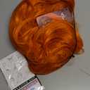 Kaneles Long Orange Curly Wavy Wigs for Women Side Part Natural Synthetic Heat Resistant Fiber Wigs for Daily Party Use