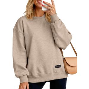 Womens Oversized Sweatshirt, Crewneck Pullover Long Sleeve Sweatshirt for Women Fall&Winter Tops 2025 (L)