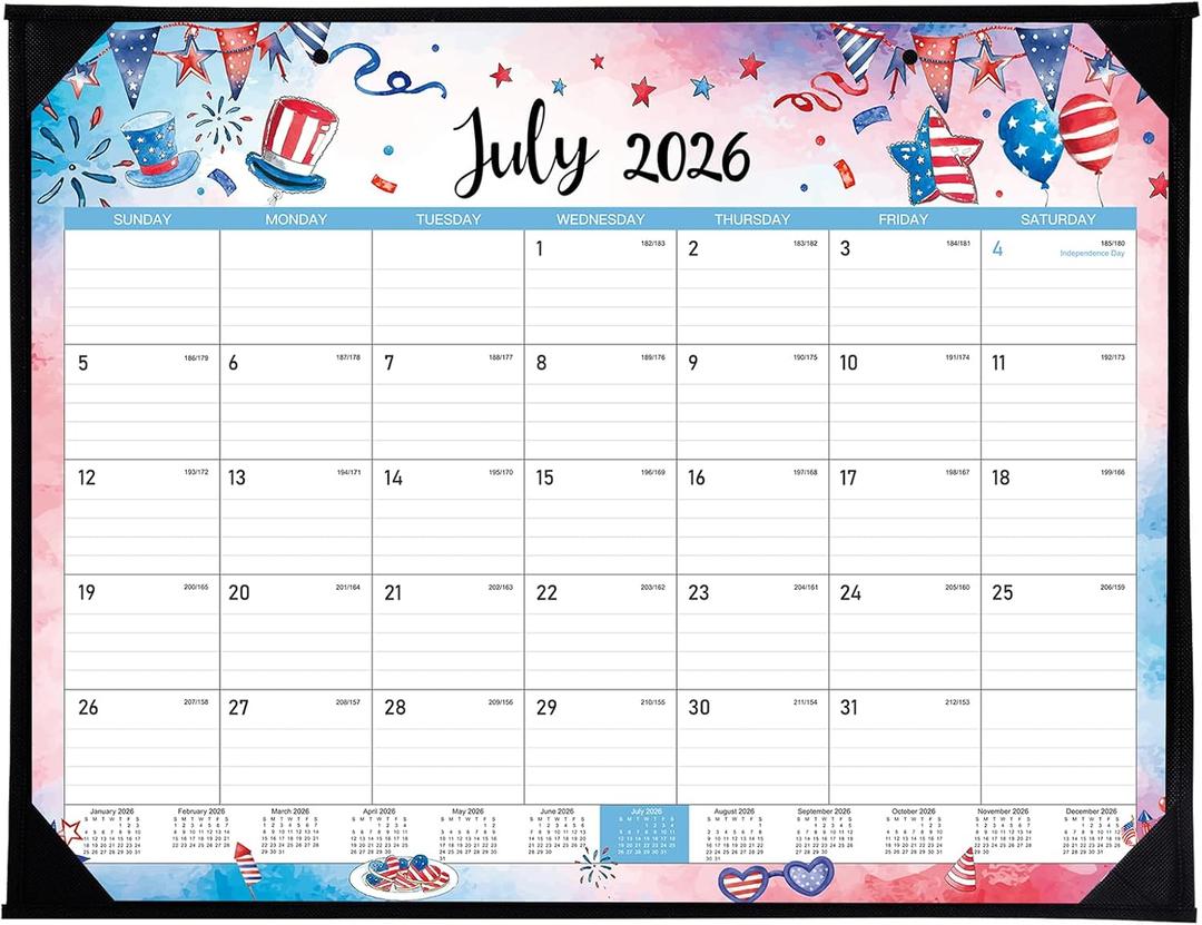 Desk Calendar 2026-2027 - Large Desk Calendar from July 2026 to December 2027, 22''x17'',18 Monthly Desk/Wall Calendar, Desk Calendars 2026-2027 Large Space for Writing with Protect Corner