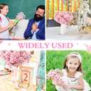 Tigeen 36 Pcs Artificial Cherry Blossom Flower Silk Cherry Blossom Branches 15.7 Inch Fake Floral Branches Bundles Faux Flower Stems for Vase Home Wedding Table Centerpiece (Pink)