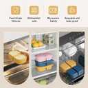 3 Pack Reusable Silicone Snack Containers with Lids, 8.5oz 2 Compartment Snackle Box Containers, Ideal Portable Small Snack Pack Containers for School, Office and Picnic (Blue, Pink, Yellow)