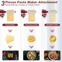 3 Pieces Pasta Maker Attachment for Kitchenaid Stand Mixers, Noodle Maker 3 PCs Set of Pasta Roller Fettuccine Cutter Spaghetti Cutter, Pasta Attachments Accessories with Cleaning Brush