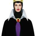 Women Evil Queen Costume Wicked Grimhilde Crown Cape Halloween Villain Fairy Tale Outfit for Adult One Size