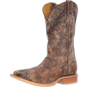 Tin Haul Women's John 3: 16 Western Boot (8.5 Wide, Brown)