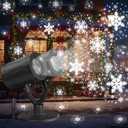 Christmas Projector Lights Outdoor, Dual Head Snowflake Lights Night, Christmas Dynamic Snow Lamp Projection, Xmas Holiday Indoor Party Decor, Waterproof Snow Flake Light Home Decorations