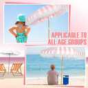 Talltalk 6 ft Outdoor Beach Patio Steering Umbrella with Fringe, Steel Pole, Steel Ribs and Carry Bag Elegant Table UPF 50+ UV Boho Umbrella for Outdoor Picnic Beach Backyard(Peach and White)