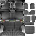 powoq Floor Liner Compatible with 2023-2025 Honda CRV Upper Deck Hybrid Trunk Mat Cargo Mat Trunk Liner Replacement for 23-25 CRV Accessories (Fit 23-25 Hybrid Upper Deck, Trunk+Backrest+Floor Mat)