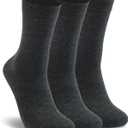 LIXIA Womens Thin Merino Wool Crew Socks Warm Breathable Winter Boot Liners Cozy Thermal Casual for Dress Trousers (One Size, 3 Pairs - Dark Grey)