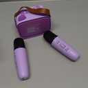 Mini Karaoke Machine Toys Gifts, Kids Portable MP3 Player with 2 Wireless Microphone and LED, Christmas Birthday Gifts for Girls Boys 3 4 5 6 7 8+ Year Old (Purple)