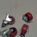 POWERTEC 2 Inch Swivel Caster Wheels Set of 4 with 400 lbs Loads, Heavy Duty Plate Casters (2 with Brakes & 2 without), PU Castor Wheels for Furniture, Cart, Dolly and Workbenches (17212)