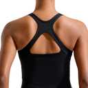 RUNNING GIRL Black Sports Bras for Women, Racerback Molded Cup Padded Yoga Cropped Workout Tops for Women with Removable Pads(Black_S)