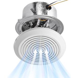 V2270-50 360 Bathroom Exhaust Fan, 50 CFM Round Ceiling Vent Fan, Non-Lighted Bath Fan Replacement for RV or Mobile Home, Fits 8 Inch Opening with 3 Inch Duct, White