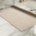 Chakme Bathroom Rugs Mat 32x17, Ultra Thin Non Slip Bath Mat Quick Dry Absorbent Bath Mat for Bathroom Floor, (Light Beige, 32"x17")