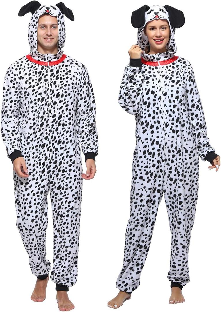 Sincere Party Monkey,Dalmatian,Snowman,GID Skeleton for Adults,Animal Oneise Pajamas Outfit for Unisex Men and Women