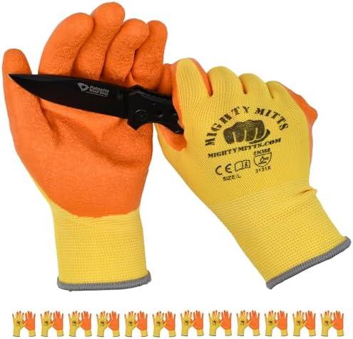 Firm Grip Palm Coated Protective Safety Work Gloves - Cut Resistant - Comfortable Multi Purpose Gloves (12 Pack) XL