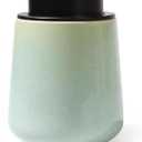 BosilunLife Hand Soap Dispenser - Ceramic Dish Soap Dispenser for Bathroom 12ounce Refillable Liquid Hand Wash Dispenser for Essential Oil, Lotion Soap, Light Green