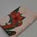 YiHomer Poinsettia Ribbon Engineered Printed Fabric Christmas Tabletop for Xmas Winter Holiday, Christmas Time, Tablecloth, 70" Round