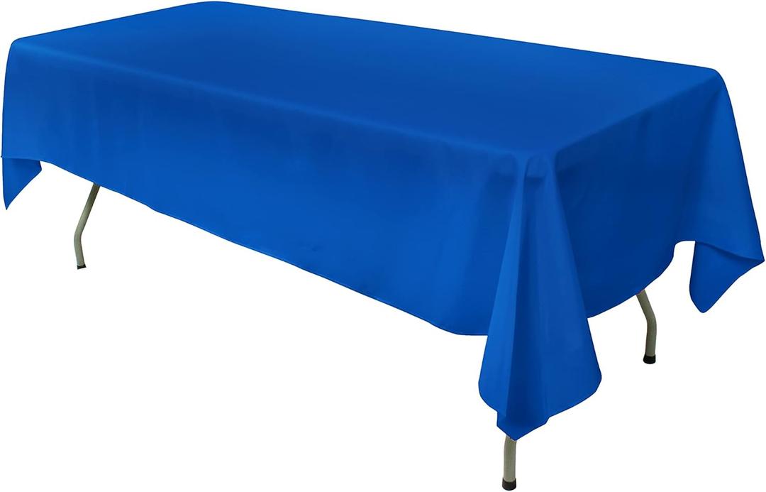 GEFEII Kitchen 60x102 inch Rectangle Tablecloth Solid Royal Blue Polyester Rectangular Tablecloths for Wedding Party Restaurant Banquet Dining Buffet Table Picnic Decoration