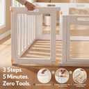 Soulbond Clear Acrylic Dog Playpen Indoor, Non-Slip,Tool-Free Assembly, External Door Lock Play Pen for Puppies and Small Dogs (24 Inch, White, 10 Panel)