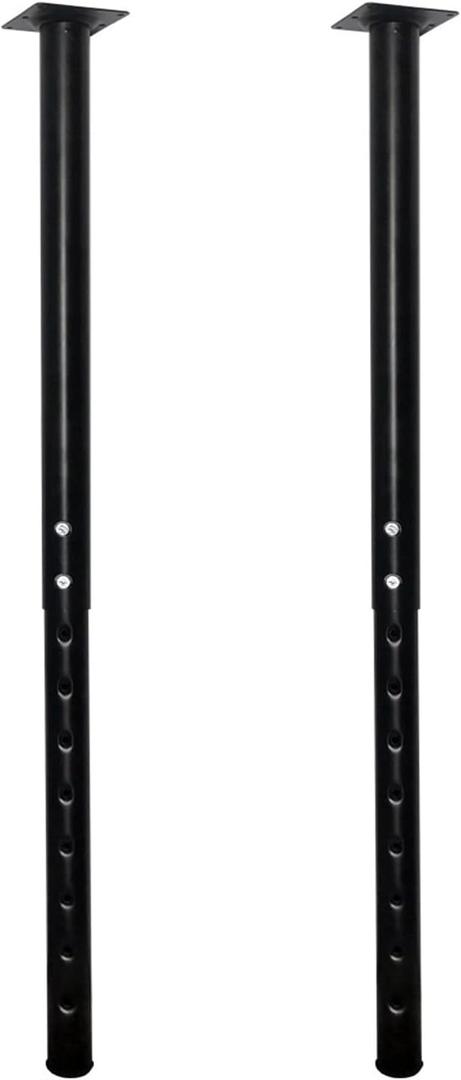 QLLY Adjustable Metal Table Leg, 24-40 inch, 60-100cm, Home Office DIY Desk Leg, Furniture Leg Set (2, Black)