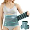 MOOIMOM Maternity Belt 2 in 1 Postpartum Belly Bands for Pregnant Women Pregnancy, Back Pain Relief, C Section Recovery, Waist Binder, Rayon Made with Bamboo Charcoal Fiber(Premium Gentle Mint, L)