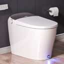 EPLO Smart Toilet - Elongated Heated Seat, Auto Flush,Kick Flush,Warm Wash, Modern One piece Toilet with Bidet built in, ADA Comfort Height for Bathroom, Blackout can Flush, Night Light, LED Display