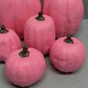 6 Pcs Assorted Sizes Hot Pink Artificial Pumpkins Fall Decorative Pumpkins Deep Pink Foam Pumpkins for Gifts Fall Halloween Thanksgiving Wedding Baby Shower Farmhouse Table Centerpiece Mantel Decor