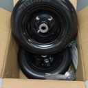 11x4.00-5 Flat Free Tire and Wheel (2 Pack),Universal 11x4-5 Solid Smooth Tractor Turf Tire with Rim, 3.4" Centered Hub and 3/4" & 5/8" Bushing, For Zero Turn Mowers and Riding Lawn Mower