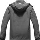 Men's Mountain Winter Coat Warm Fleece Ski Snow Jacket Waterproof Raincoat with Hood (Gray, M)