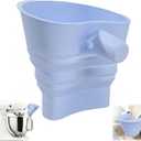 Silicone Funnel for Kitchenaid Mixer, Foldable Flour Funnel Attachment Compatible with Kitchen Aid Artisan 5QT Tilt-Head Standing Mixer (Blue)