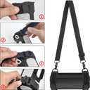 Silicone Cover for JBL Grip Compact Bluetooth Speaker, Portable Carrying Case with Adjustable Detachable Shoulder Strap for Bicycle - Black