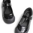 DREAM PAIRS Girls Kids Mary Jane School Uniform Toe-Protective Shoes Soft Flats Toddler Little Kid, Size 11 Little Kid, Black, SDFL2401K