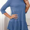 Xpenyo Womens Maternity Tops Long Sleeves Casual Pregnancy Tunic Shirts 2024 Fall Fashion Crew Neck Pregnant Dressy Blouses (Blue, M)