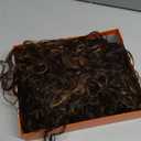 GORGIUS Veralux Blend Human Hair Highlight Brown Curly Wig with Bangs Glueless Synthetic Bang Wigs with Realistic Scalp Put On ang Go Beginner Friendly 20 Inch (#M427 Brown Highlights | Shaggy Curls)